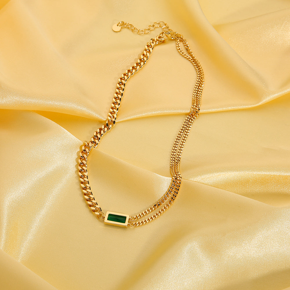 Groene stenen ketting