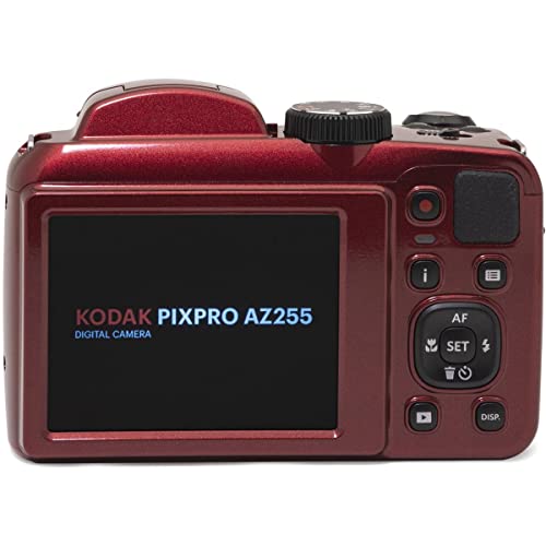 KODAK PIXPRO AZ255-RD 16MP Digital Camera 25X Optical Zoom 24mm Wide Angle Lens Optical Image Stabilization 1080P Full HD Video 3" LCD Vlogging Camera (Red)