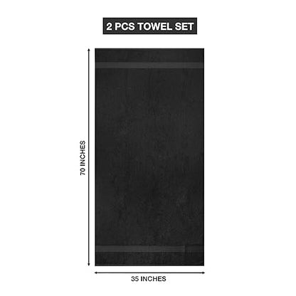 Ariv Towels 4-Piece Large Premium Cotton Bamboo Bath Towels Set for Sensitive Skin & Daily Use - Soft, Quick Drying & Highly Absorbent for Bathroom, Gym, Hotel & Spa- 30" X 52"-Denim