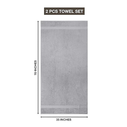 Ariv Towels 4-Piece Large Premium Cotton Bamboo Bath Towels Set for Sensitive Skin & Daily Use - Soft, Quick Drying & Highly Absorbent for Bathroom, Gym, Hotel & Spa- 30" X 52"-Denim