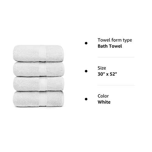 Ariv Towels 4-Piece Large Premium Cotton Bamboo Bath Towels Set for Sensitive Skin & Daily Use - Soft, Quick Drying & Highly Absorbent for Bathroom, Gym, Hotel & Spa- 30" X 52"-Denim