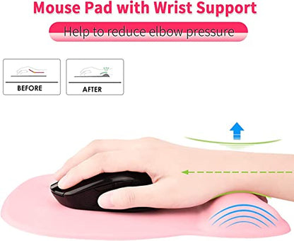 EooCoo Ergonomic Mouse Pad with Wrist Support, Non-Slip Base Mouse Mat for Internet Cafe, Home & Office