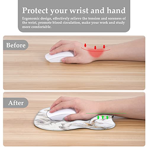 EooCoo Ergonomic Mouse Pad with Wrist Support, Non-Slip Base Mouse Mat for Internet Cafe, Home & Office