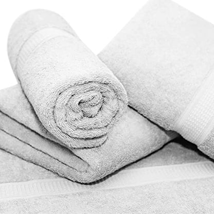 Ariv Towels 4-Piece Large Premium Cotton Bamboo Bath Towels Set for Sensitive Skin & Daily Use - Soft, Quick Drying & Highly Absorbent for Bathroom, Gym, Hotel & Spa- 30" X 52"-Denim