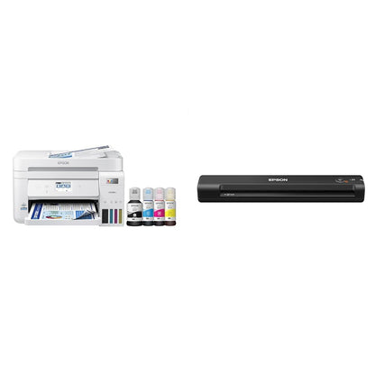 Epson EcoTank ET-4850 Wireless All-in-One Cartridge-Free Supertank Printer with Scanner, Copier, Fax, ADF and Ethernet – The Perfect Printer Office - White, Medium