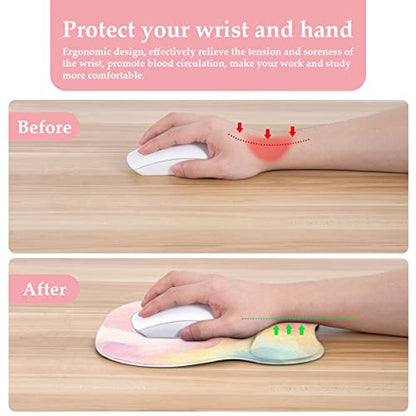 EooCoo Ergonomic Mouse Pad with Wrist Support, Non-Slip Base Mouse Mat for Internet Cafe, Home & Office