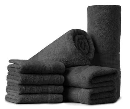 Ariv Towels 4-Piece Large Premium Cotton Bamboo Bath Towels Set for Sensitive Skin & Daily Use - Soft, Quick Drying & Highly Absorbent for Bathroom, Gym, Hotel & Spa- 30" X 52"-Denim