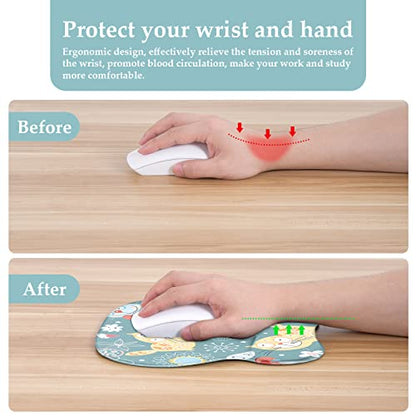 EooCoo Ergonomic Mouse Pad with Wrist Support, Non-Slip Base Mouse Mat for Internet Cafe, Home & Office