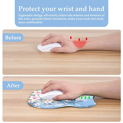 EooCoo Ergonomic Mouse Pad with Wrist Support, Non-Slip Base Mouse Mat for Internet Cafe, Home & Office