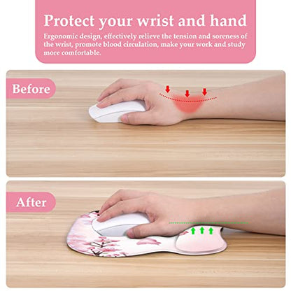 EooCoo Ergonomic Mouse Pad with Wrist Support, Non-Slip Base Mouse Mat for Internet Cafe, Home & Office