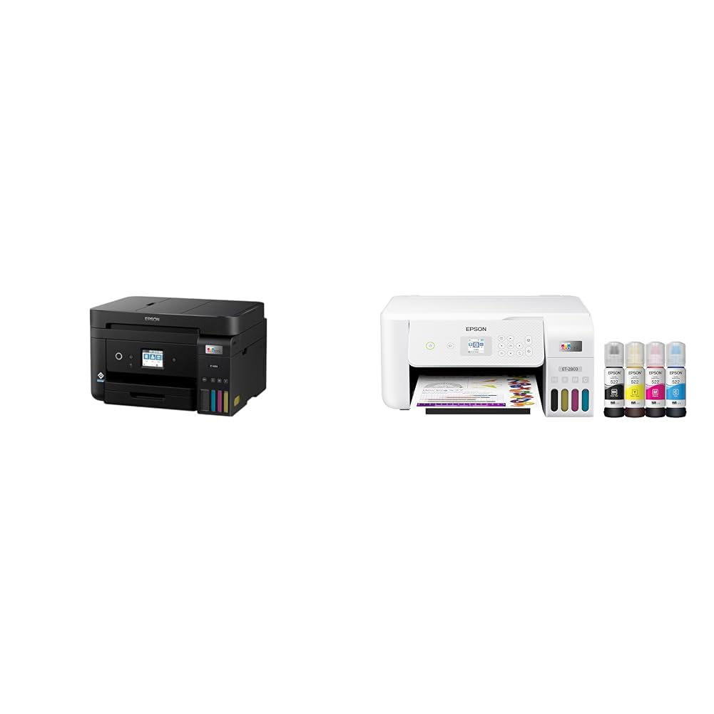 Epson EcoTank ET-4850 Wireless All-in-One Cartridge-Free Supertank Printer with Scanner, Copier, Fax, ADF and Ethernet – The Perfect Printer Office - White, Medium