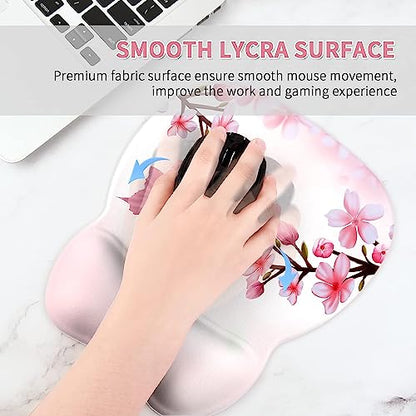 EooCoo Ergonomic Mouse Pad with Wrist Support, Non-Slip Base Mouse Mat for Internet Cafe, Home & Office