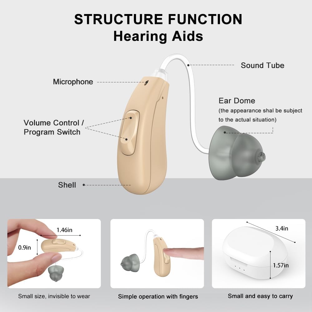 Hearing Aids Not Amplifier 11 Channals Professional Rechargeable Waterproof Hearing Aids for Seniors Serve with Noise Cancelling Hearing Aid with Magnetic Charging Box