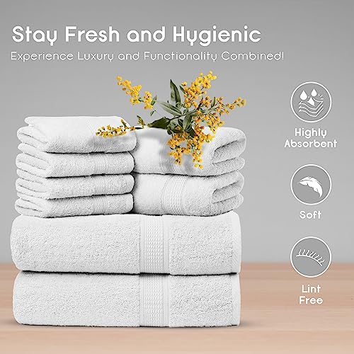 Ariv Towels 4-Piece Large Premium Cotton Bamboo Bath Towels Set for Sensitive Skin & Daily Use - Soft, Quick Drying & Highly Absorbent for Bathroom, Gym, Hotel & Spa- 30" X 52"-Denim