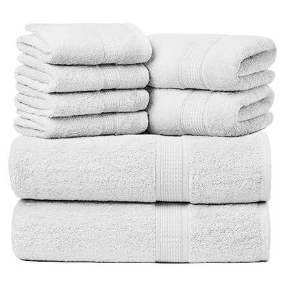 Ariv Towels 4-Piece Large Premium Cotton Bamboo Bath Towels Set for Sensitive Skin & Daily Use - Soft, Quick Drying & Highly Absorbent for Bathroom, Gym, Hotel & Spa- 30" X 52"-Denim