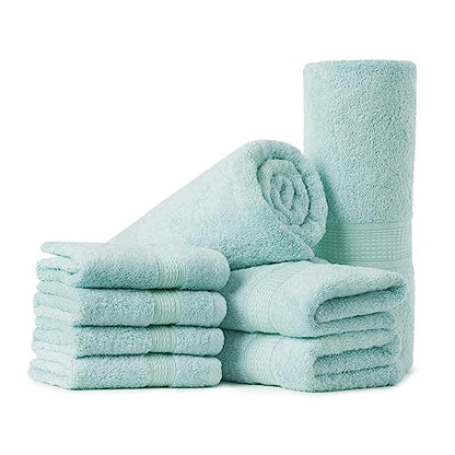 Ariv Towels 4-Piece Large Premium Cotton Bamboo Bath Towels Set for Sensitive Skin & Daily Use - Soft, Quick Drying & Highly Absorbent for Bathroom, Gym, Hotel & Spa- 30" X 52"-Denim