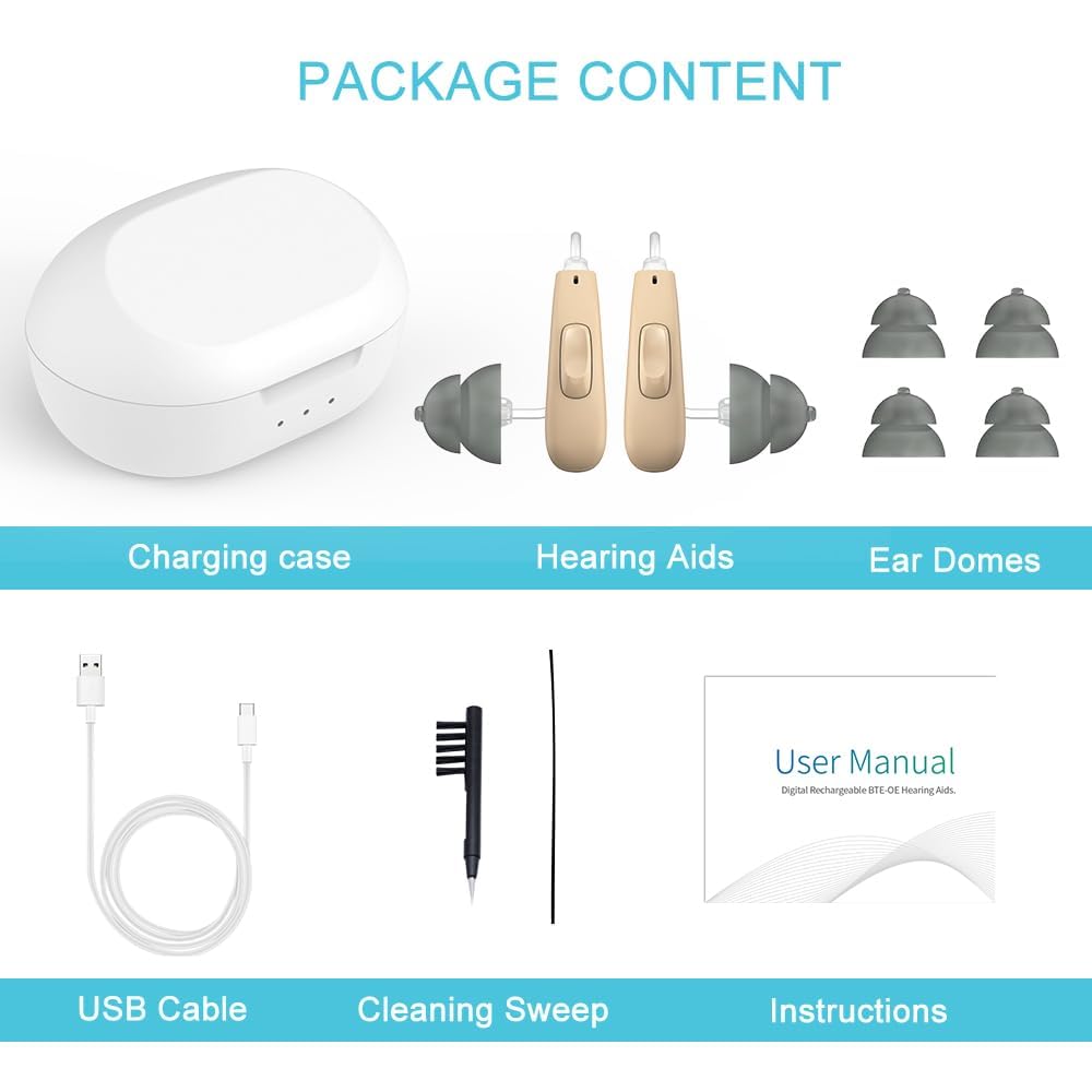 Hearing Aids Not Amplifier 11 Channals Professional Rechargeable Waterproof Hearing Aids for Seniors Serve with Noise Cancelling Hearing Aid with Magnetic Charging Box