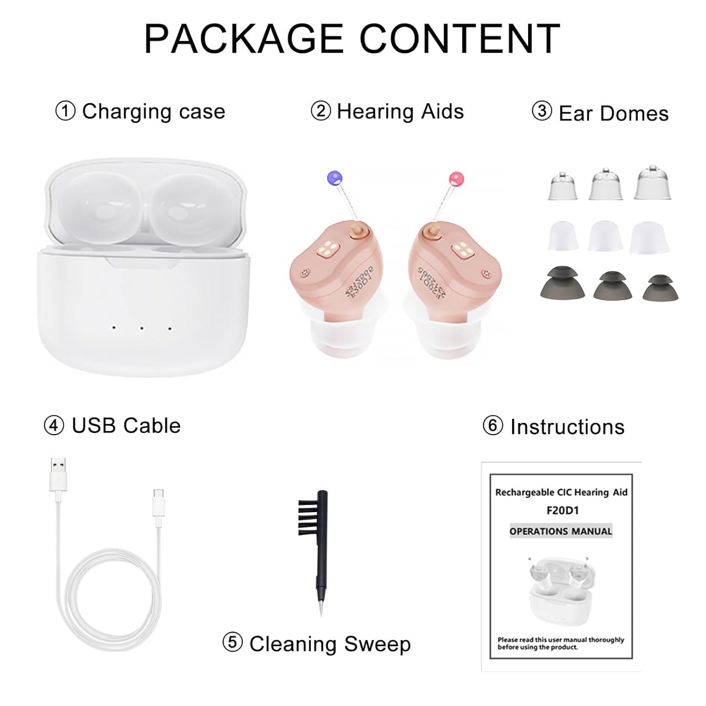 Not Amplifier True Hearing Aids,Invisible 16 Channels Digital Rechargeable Hearing Aids for Seniors with Noise Cancellation with Charging Box (Skin)