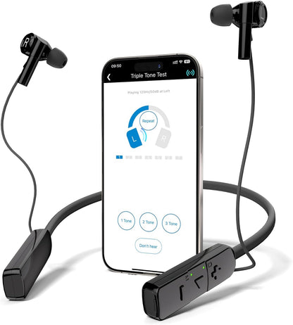 Hearing Aids(Not Amplifier),Neckband Bluetooth OTC Hearing Aids for Seniors with Mild to Severe Hearing Loss with Smart APP Control,Multi-Scene Mode,Noise Cancelling,Rechargeable Adjustable Frequency