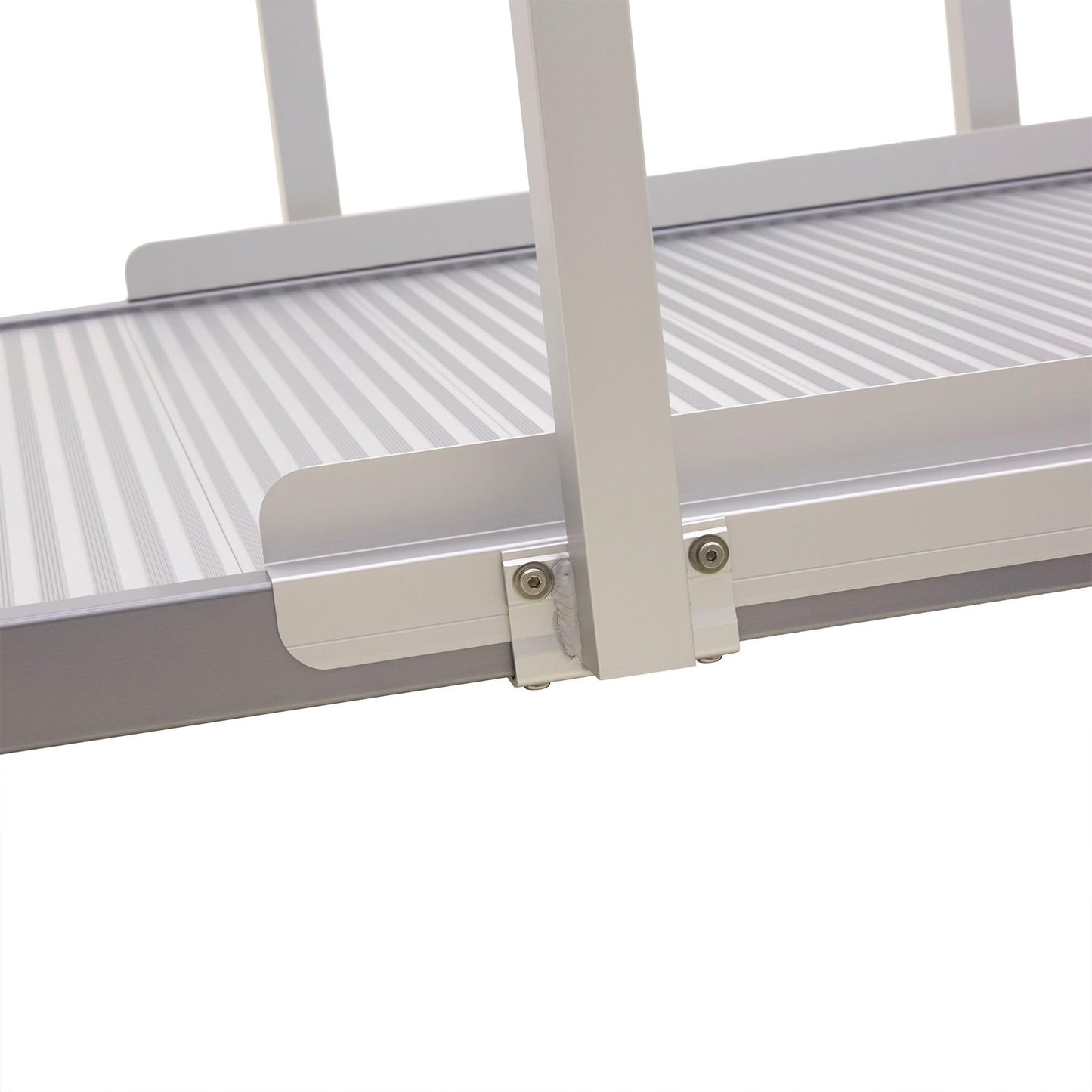 10' L Silver Spring Folding Aluminum Mobility Ramp with Dual Handrails, 850 lb. Capacity, 2" Siderails, Textured Traction, Scooter or Wheelchair Access