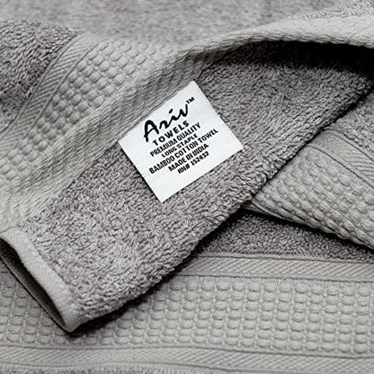 Ariv Towels 4-Piece Large Premium Cotton Bamboo Bath Towels Set for Sensitive Skin & Daily Use - Soft, Quick Drying & Highly Absorbent for Bathroom, Gym, Hotel & Spa- 30" X 52"-Denim