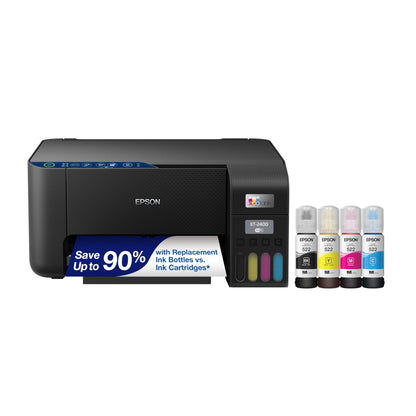 Epson EcoTank ET-4850 Wireless All-in-One Cartridge-Free Supertank Printer with Scanner, Copier, Fax, ADF and Ethernet – The Perfect Printer Office - White, Medium