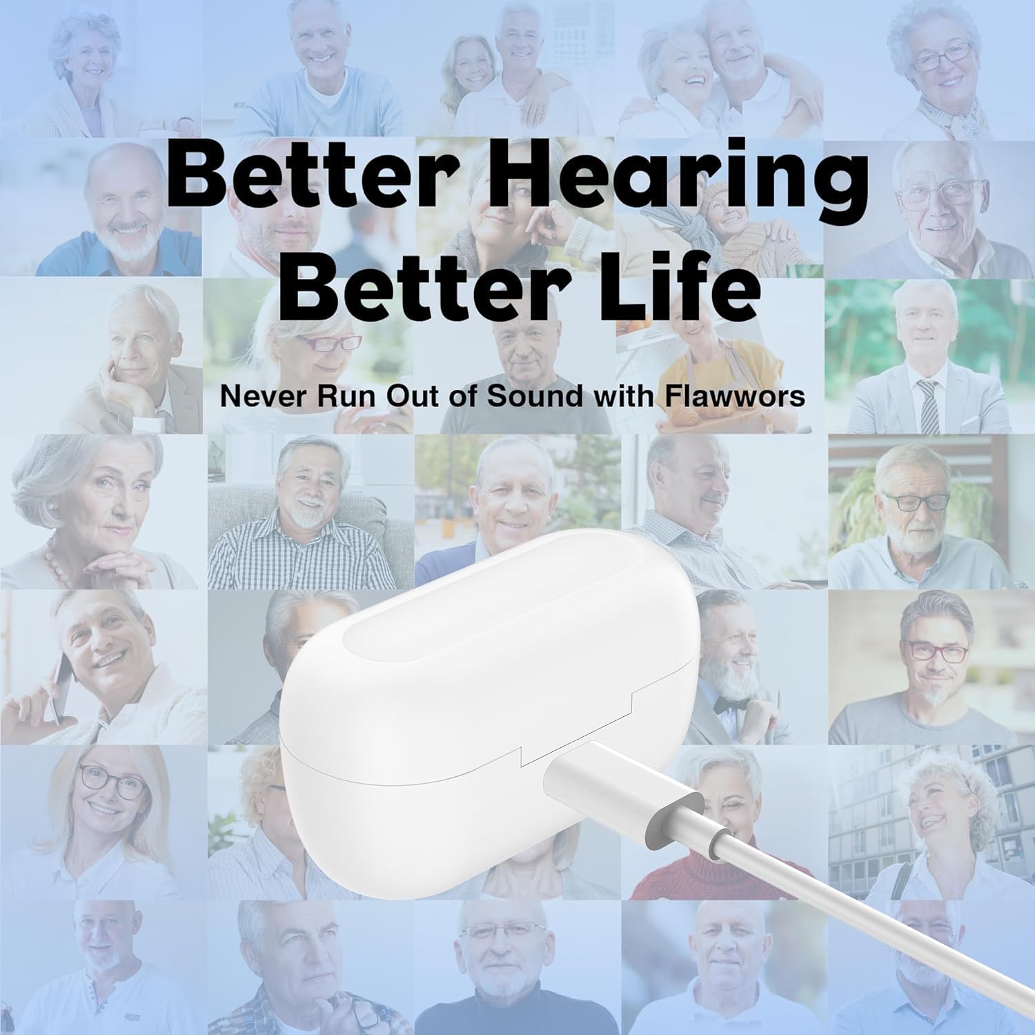 Hearing Aids, Rechargeable Digital Hearing Aids for Seniors, Noise Cancelling with 16-Channel Sound Processing, Invisible Hearing Aids for Men Women with Charging Case-MINI-6116