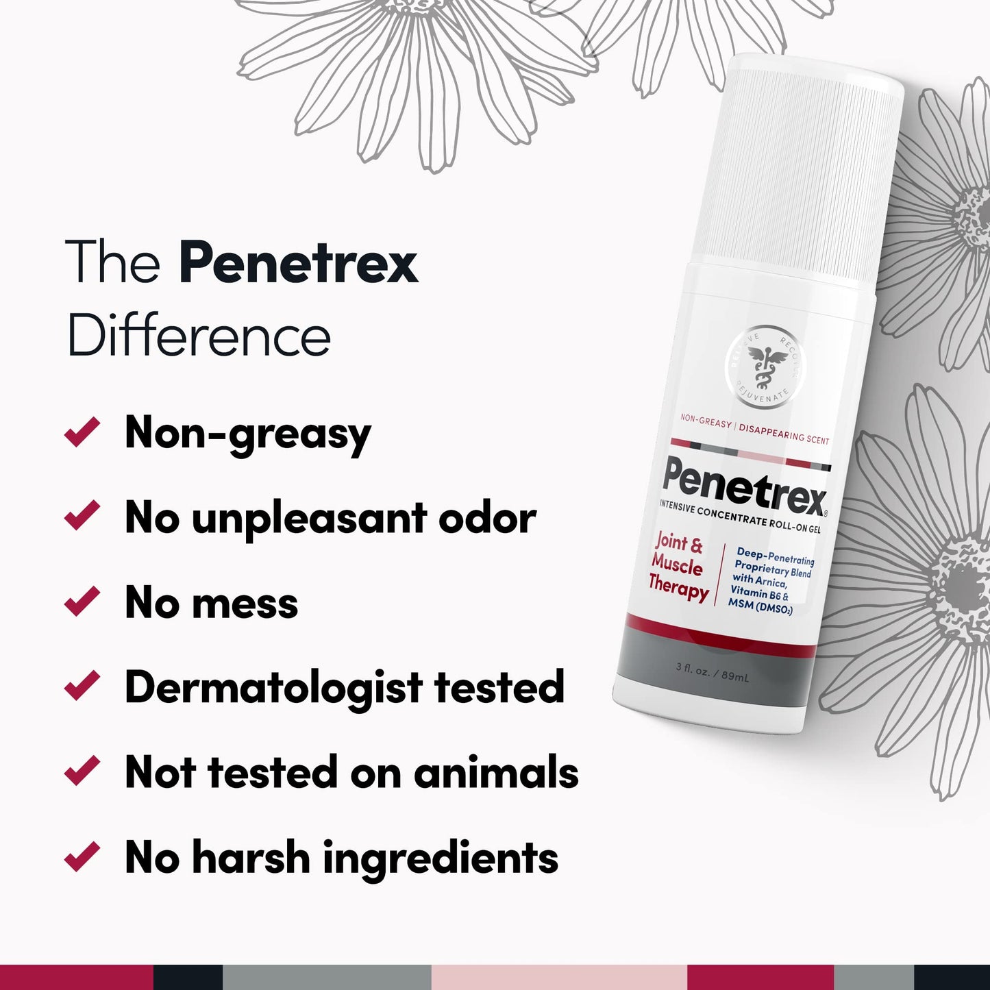 Penetrex Joint & Muscle Therapy – Soothing Comfort for Back, Neck, Hands, Feet – Premium Whole Body Rub with Arnica, Vitamin B6 MSM & Boswellia – Non-Greasy 2oz Cream