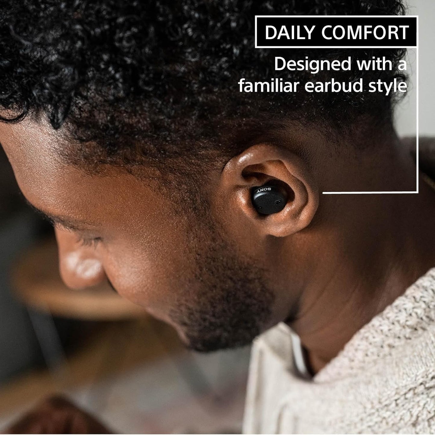 Sony CRE-E10 Self-Fitting OTC Hearing Aids for Mild to Moderate Hearing Loss, Prescription-Grade Sound Quality, Comfortable Earbud Design, Bluetooth Enabled for iOS, and Rechargeable Battery, Black