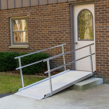 Silver Spring Aluminum Wheelchair Access Ramp with Handrails - 6' L