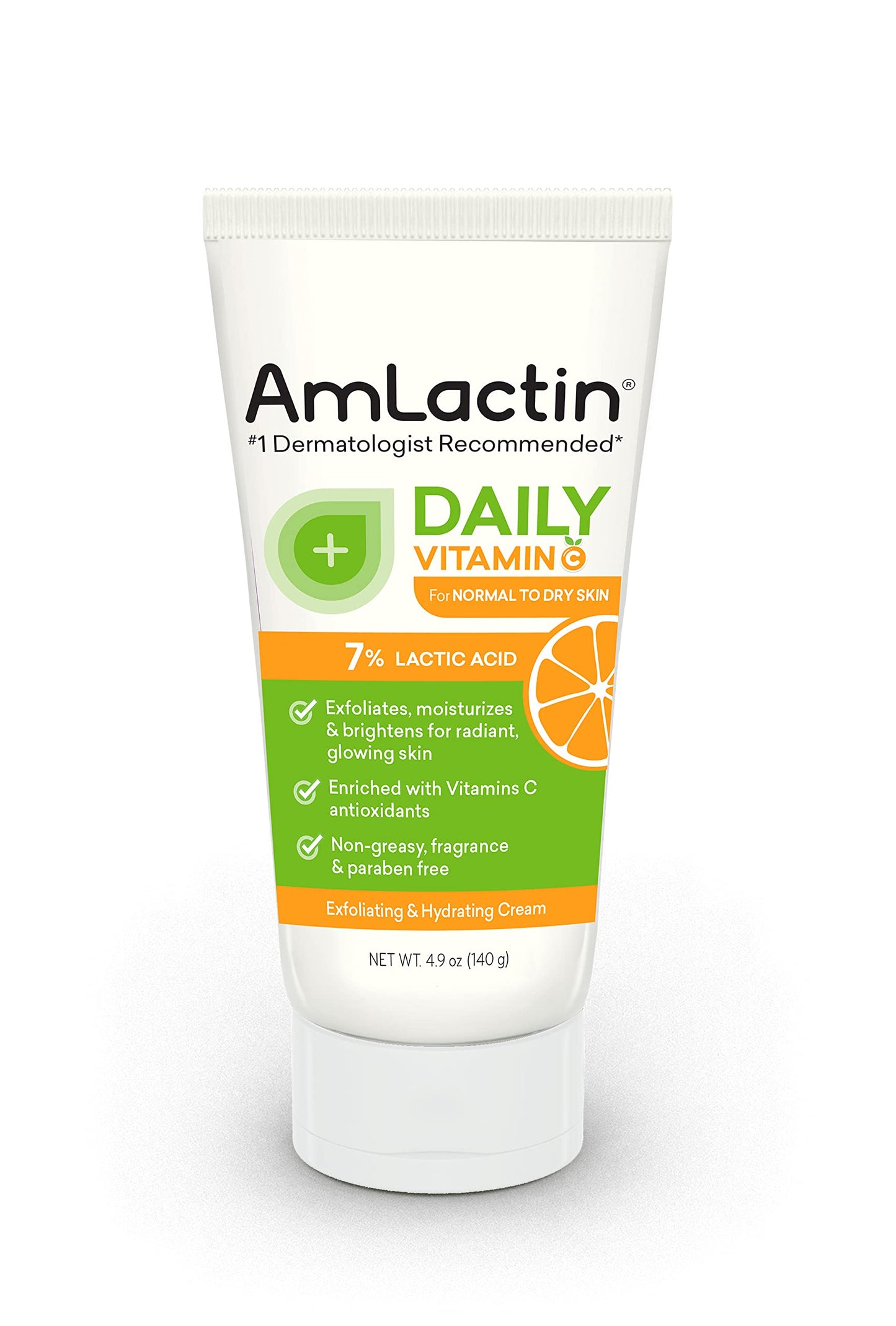 AmLactin Daily Vitamin C Lotion - 7.9 oz Body Lotion with 7% Lactic Acid - Skin-Brightening Exfoliator and Moisturizer for Dry Skin