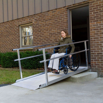 Silver Spring Aluminum Wheelchair Access Ramp with Handrails - 6' L