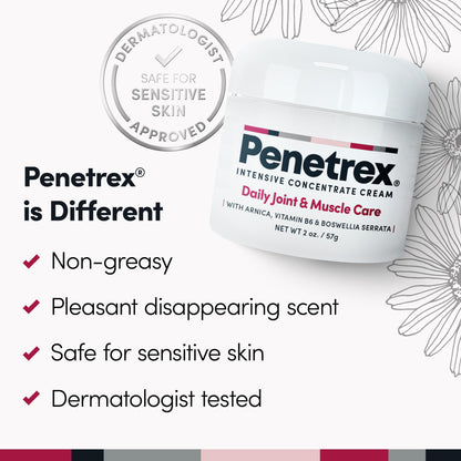 Penetrex Joint & Muscle Therapy – Soothing Comfort for Back, Neck, Hands, Feet – Premium Whole Body Rub with Arnica, Vitamin B6 MSM & Boswellia – Non-Greasy 2oz Cream