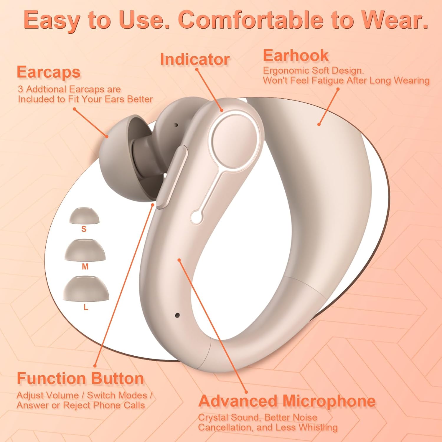 Hearing Aids, Hearing Aids for Seniors with Bluetooth, Rechargeable Hearing Aid with Noise Cancellation, 5-Level Button Volume Control, OTC Hearing Amplifier for Moderate Hearing Loss, Clear Sound