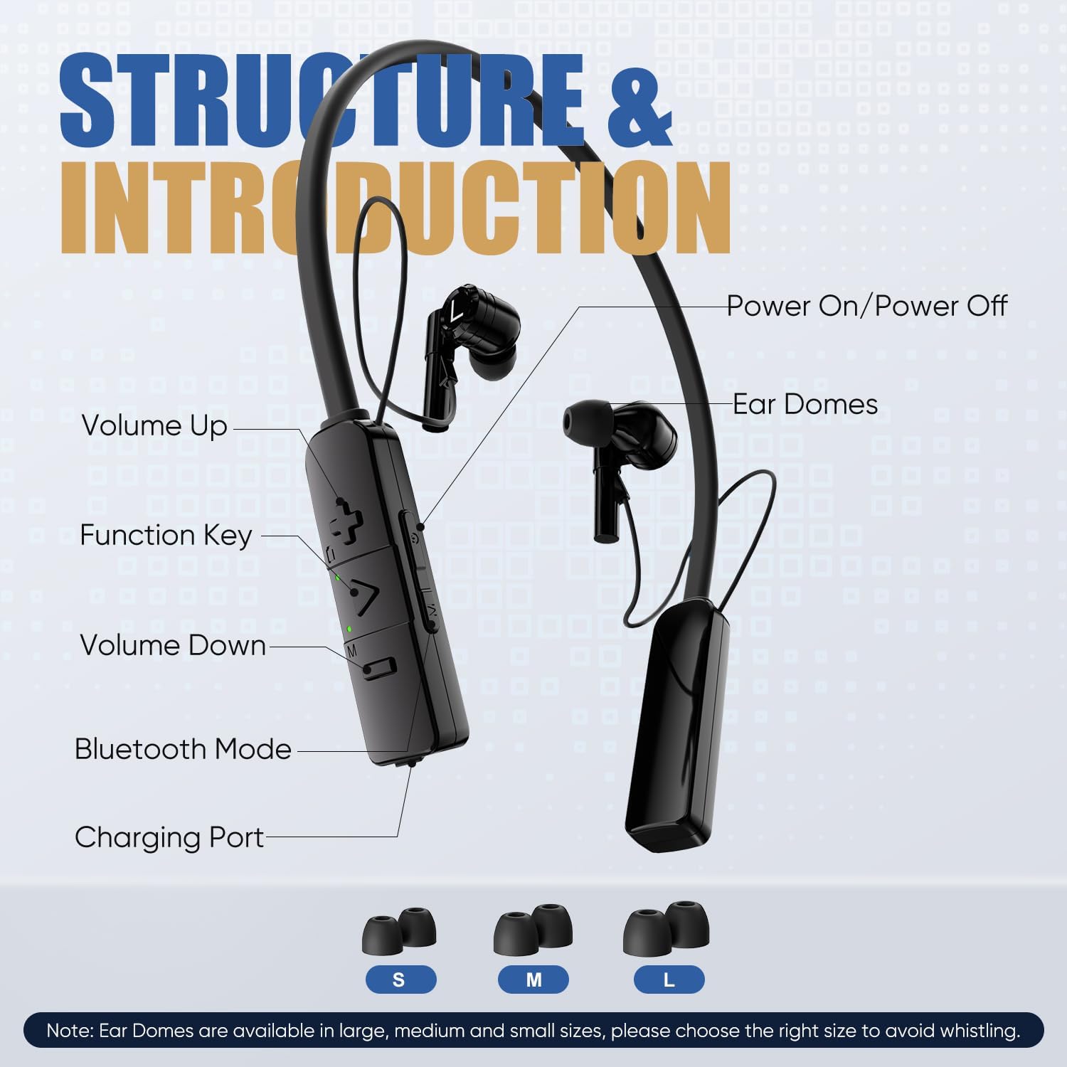 Hearing Aids(Not Amplifier),Neckband Bluetooth OTC Hearing Aids for Seniors with Mild to Severe Hearing Loss with Smart APP Control,Multi-Scene Mode,Noise Cancelling,Rechargeable Adjustable Frequency