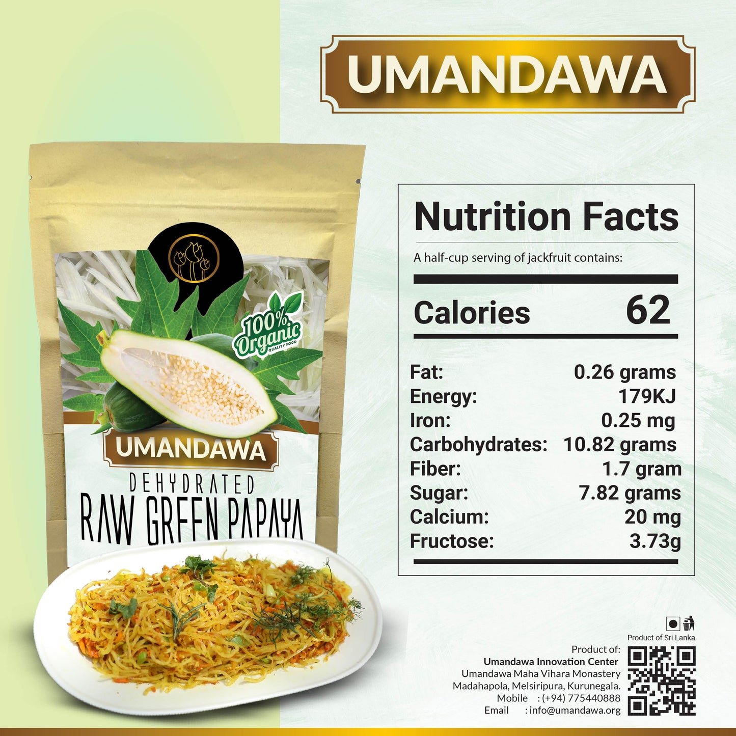 UNIQUE RAW PAPAYA Noodles - from UMANDAWA