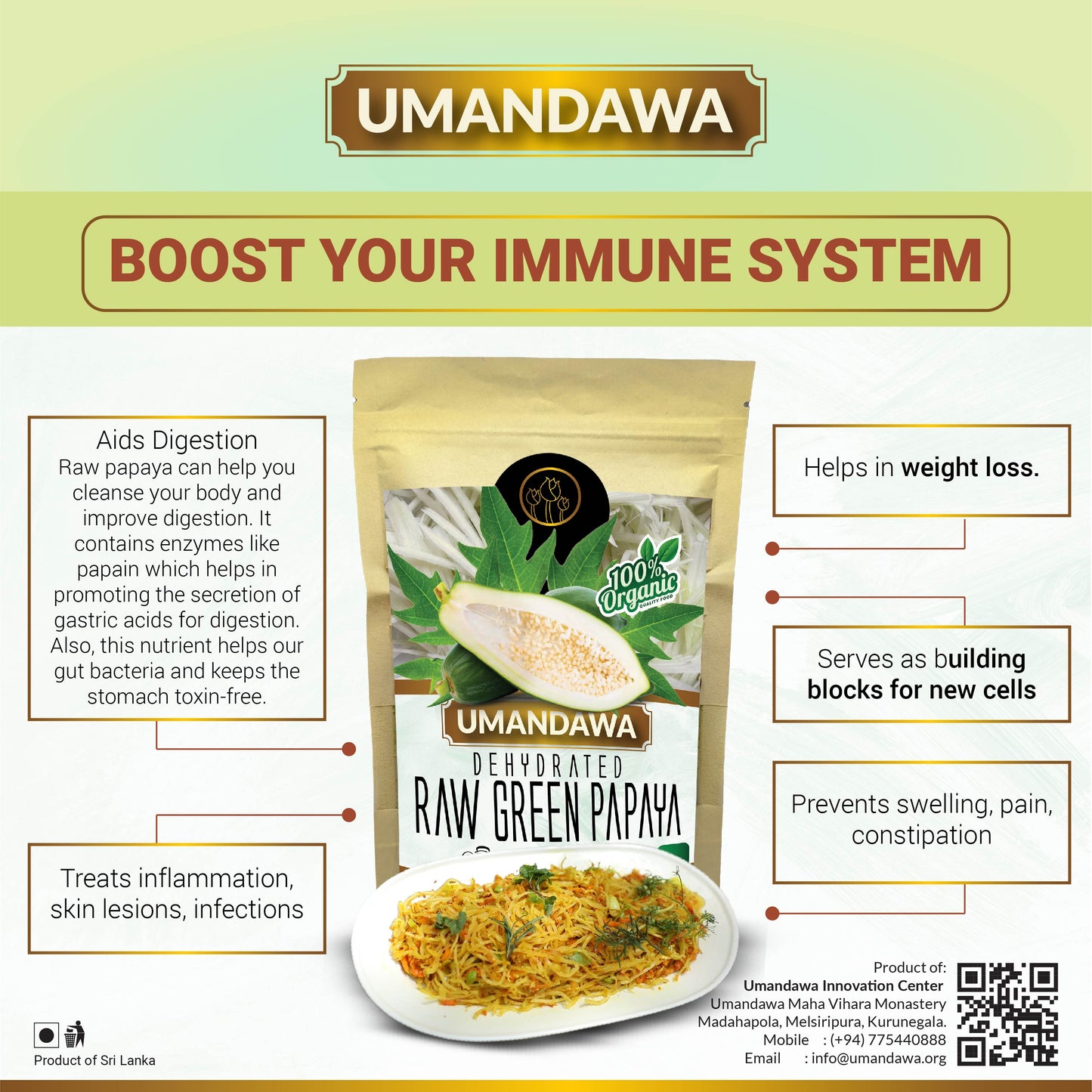 UNIQUE RAW PAPAYA Noodles - from UMANDAWA