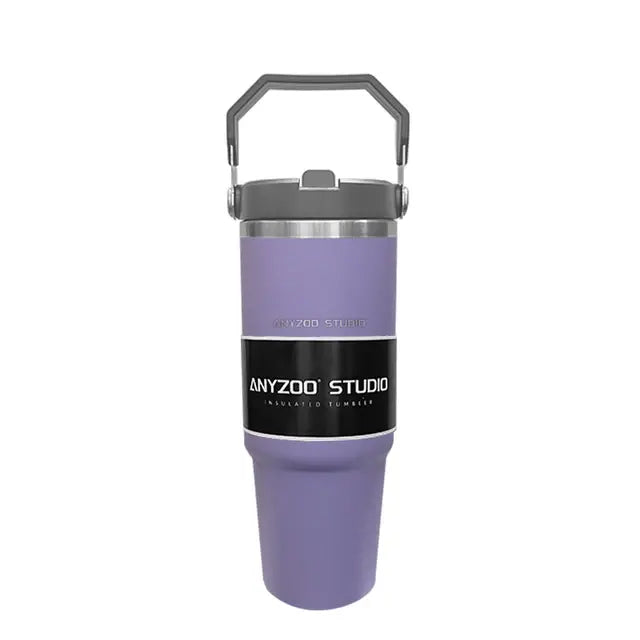 Botella termo de 30oz de acero inoxidable con pajita para coche, taza de café deportiva, termo, Taza de Viaje portátil, botella de agua grande para Fitness