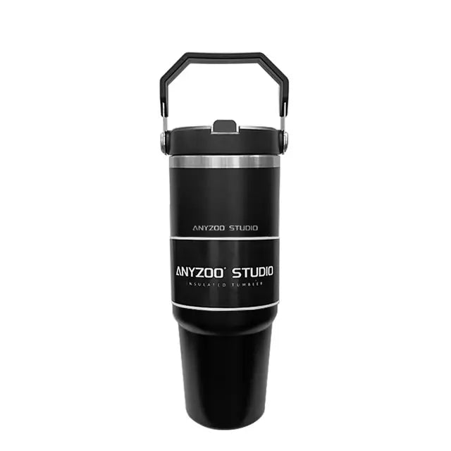 Botella termo de 30oz de acero inoxidable con pajita para coche, taza de café deportiva, termo, Taza de Viaje portátil, botella de agua grande para Fitness