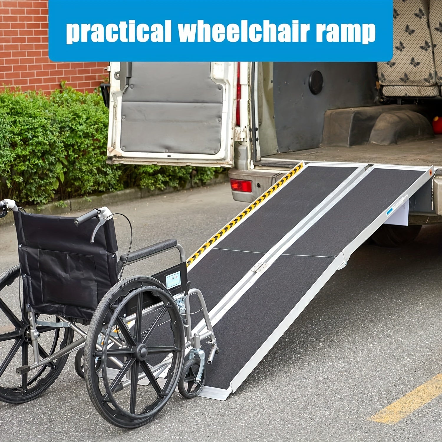 Portable Wheelchair Ramp 2FT8FT NonSlip Aluminum Folding Portable Wheelchair Ramp  Handicap Ramp for Home Steps Scooter Doorways Curbs Stair