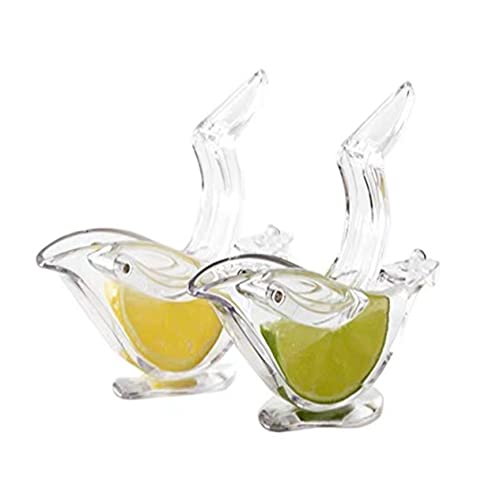 WMZNNGX New Acrylic Manual Lemon Slice Squeezer, Portable Transparent Fruit Juicer, Elegance Bird Shape, Hand Juicer for Orange Lemon Lime Pomegranate (2Pcs)