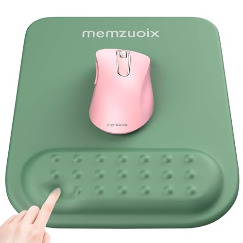 memzuoix Cyaan Ergonomische muismat met polssteun, hoogwaardige traagschuimdemping voor pijnverlichting, antislip PU-basis voor stabiele, soepele bediening - Perfect voor laptop, computer en thuiskantoor