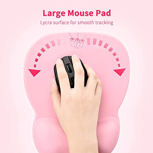 EooCoo Ergonomic Mouse Pad with Wrist Support, Non-Slip Base Mouse Mat for Internet Cafe, Home & Office