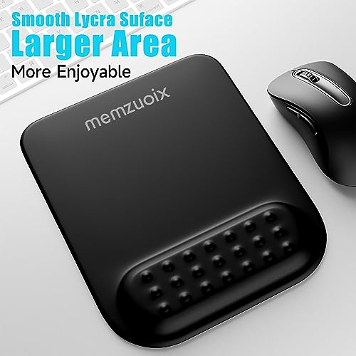 memzuoix Cyan Ergonomic Mouse Pad with Wrist Rest Support,Premium Memory Foam Cushioning for Pain Relief, Non-Slip PU Base for Stable Smooth Control - Perfect for Laptop, Computer, and Home Office