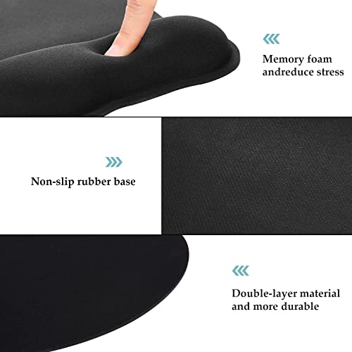 EooCoo Ergonomic Mouse Pad with Wrist Support, Non-Slip Base Mouse Mat for Internet Cafe, Home & Office