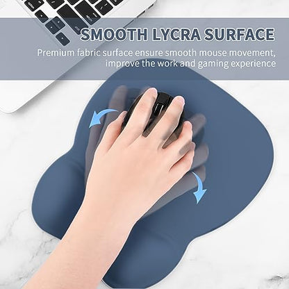 EooCoo Ergonomic Mouse Pad with Wrist Support, Non-Slip Base Mouse Mat for Internet Cafe, Home & Office