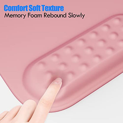 memzuoix Cyan Ergonomic Mouse Pad with Wrist Rest Support,Premium Memory Foam Cushioning for Pain Relief, Non-Slip PU Base for Stable Smooth Control - Perfect for Laptop, Computer, and Home Office