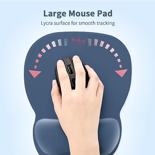 EooCoo Ergonomic Mouse Pad with Wrist Support, Non-Slip Base Mouse Mat for Internet Cafe, Home & Office