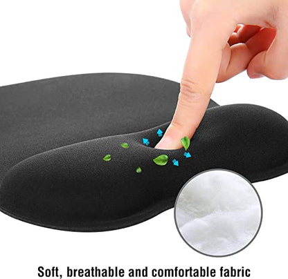 EooCoo Ergonomic Mouse Pad with Wrist Support, Non-Slip Base Mouse Mat for Internet Cafe, Home & Office