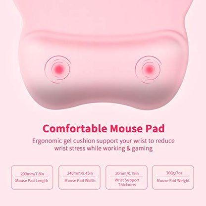 EooCoo Ergonomic Mouse Pad with Wrist Support, Non-Slip Base Mouse Mat for Internet Cafe, Home & Office